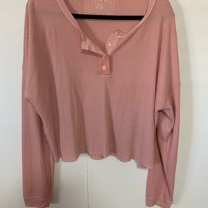 Cropped ribbed long sleeve